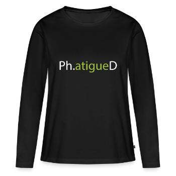 Étudiant diplômé Fat - T-shirt manches longues Premium bio Femme - noir - Devant - Julia (174cm)