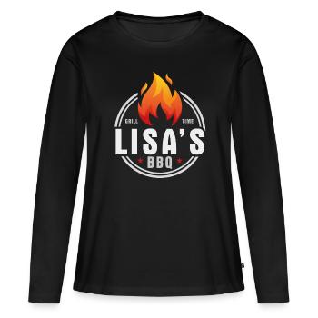 Lisas BBQ - Women's Premium Organic Long Sleeve Shirt - black - Front - Julia (174cm)