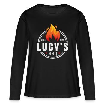Lucys BBQ - T-shirt manches longues Premium bio Femme - noir - Devant - Julia (174cm)