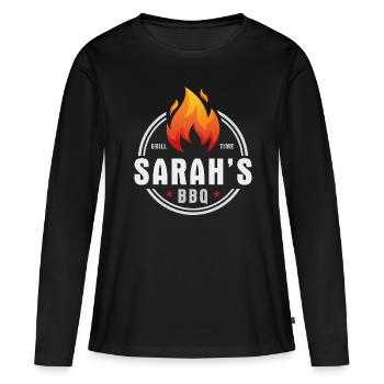 Sarahs BBQ - Frauen Premium Bio Langarmshirt - Schwarz - Vorne - Julia (174cm)