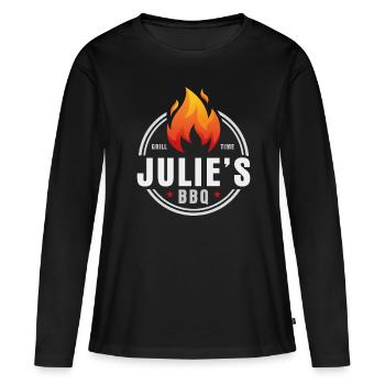 Julies BBQ - T-shirt manches longues Premium bio Femme - noir - Devant - Julia (174cm)