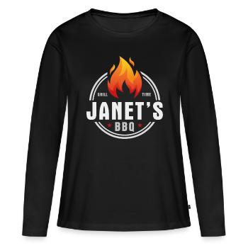 Barbecue Janets - T-shirt manches longues Premium bio Femme - noir - Devant - Julia (174cm)