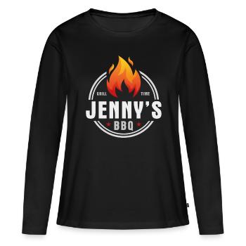 Jennys BBQ - T-shirt manches longues Premium bio Femme - noir - Devant - Julia (174cm)