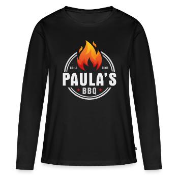 Paulas BBQ - Women's Premium Organic Long Sleeve Shirt - black - Front - Julia (174cm)