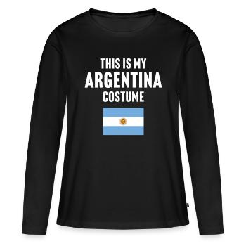 C’est mon costume d’Argentine - T-shirt manches longues Premium bio Femme - noir - Devant - Julia (174cm)