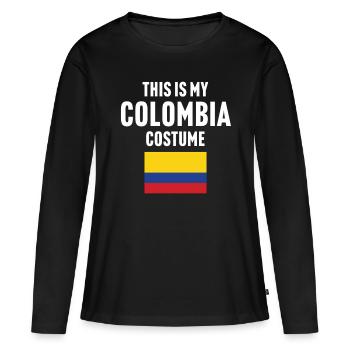 C’est mon costume de Colombie - T-shirt manches longues Premium bio Femme - noir - Devant - Julia (174cm)
