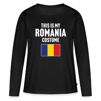 C’est mon costume de Roumanie - T-shirt manches longues Premium bio Femme - noir - Devant - Julia (174cm)