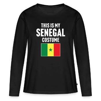 C’est mon costume du Sénégal - T-shirt manches longues Premium bio Femme - noir - Devant - Julia (174cm)
