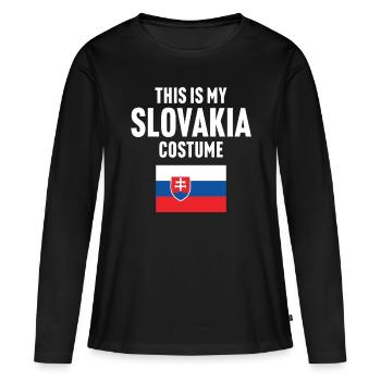 C’est mon costume de Slovaquie - T-shirt manches longues Premium bio Femme - noir - Devant - Julia (174cm)