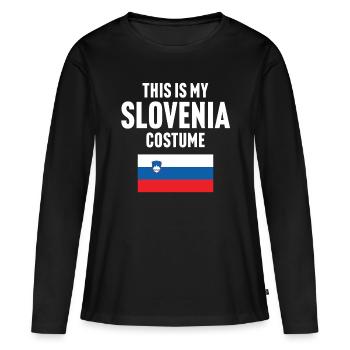 C’est mon costume de Slovénie - T-shirt manches longues Premium bio Femme - noir - Devant - Julia (174cm)