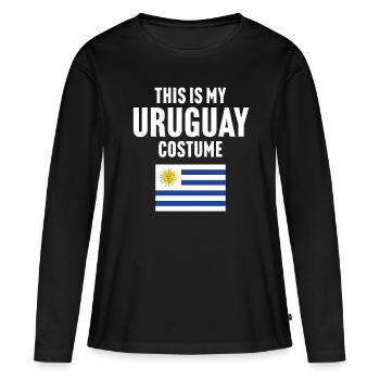 Ce costume de mon Uruguay - T-shirt manches longues Premium bio Femme - noir - Devant - Julia (174cm)