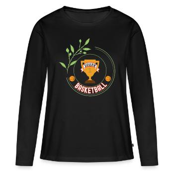 Basketballerin Siegerin Pokal Turnier Spiel Platz - Frauen Premium Bio Langarmshirt - Schwarz - Vorne - Julia (174cm)