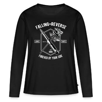 Falling In Reverse Amour Hass Rose Couteau Forever - T-shirt manches longues Premium bio Femme - noir - Devant - Julia (174cm)