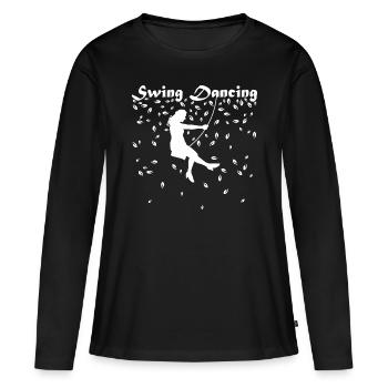 Swing Tanzen - Frauen Premium Bio Langarmshirt - Schwarz - Vorne - Julia (174cm)