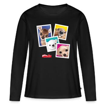 Cadre PD Moreno Animal Club - T-shirt manches longues Premium bio Femme - noir - Devant - Julia (174cm)