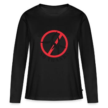 Wind Energy No Thanks - Women's Premium Organic Long Sleeve Shirt - black - Front - Julia (174cm)