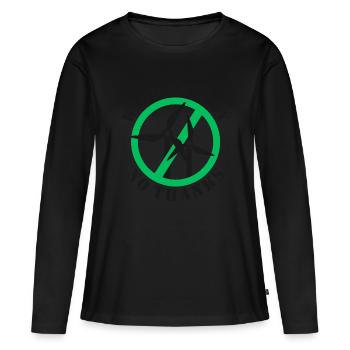 Wind Energy No Thanks - Women's Premium Organic Long Sleeve Shirt - black - Front - Julia (174cm)