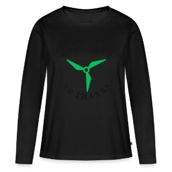 Wind Power No Thanks - Women's Premium Organic Long Sleeve Shirt - black - Front - Julia (174cm)