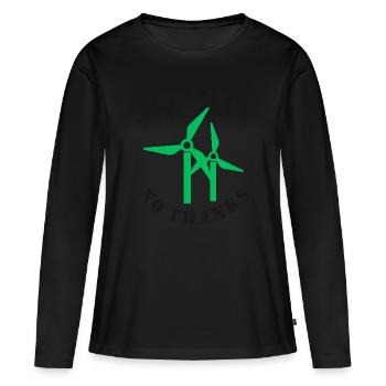 Wind Farms No Thanks - Women's Premium Organic Long Sleeve Shirt - black - Front - Julia (174cm)