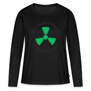Énergie nucléaire, zéro CO2 carbone - T-shirt manches longues Premium bio Femme - noir - Devant - Julia (174cm)