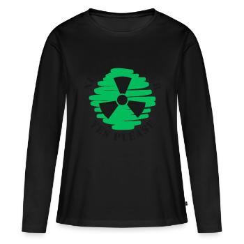 Atomkraft, Ja bitte, Kernenergie - Frauen Premium Bio Langarmshirt - Schwarz - Vorne - Julia (174cm)