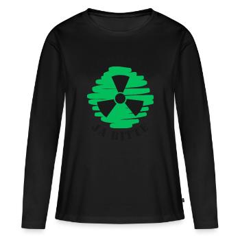 Atomkraft, Ja bitte, Kernenergie - Frauen Premium Bio Langarmshirt - Schwarz - Vorne - Julia (174cm)