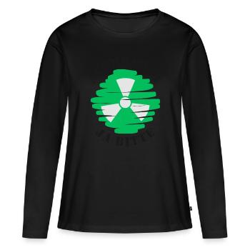Atomkraft, Ja bitte, Kernenergie - Frauen Premium Bio Langarmshirt - Schwarz - Vorne - Julia (174cm)
