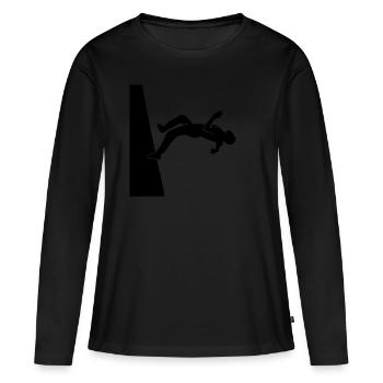 Wallflip - parkour - backflip - tricking skill - T-shirt manches longues Premium bio Femme - noir - Devant - Julia (174cm)
