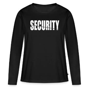 Sécurité - T-shirt manches longues Premium bio Femme - noir - Devant - Julia (174cm)