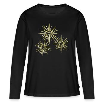 Silvester - Frauen Premium Bio Langarmshirt - Schwarz - Vorne - Julia (174cm)