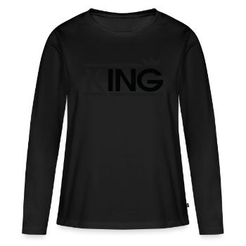 roi - T-shirt manches longues Premium bio Femme - noir - Devant - Julia (174cm)