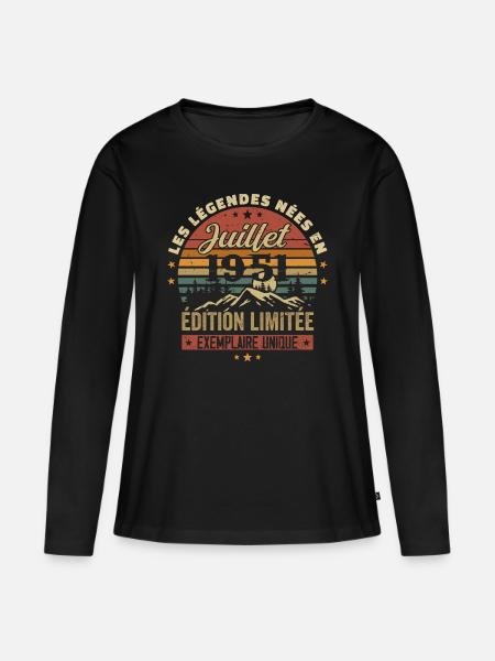 Juli 1951 Vintage Geburtstag 1951 Juli - Frauen Premium Bio Langarmshirt - Schwarz