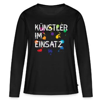 Artiste en utilisation cadeau art - T-shirt manches longues Premium bio Femme - noir - Devant - Julia (174cm)