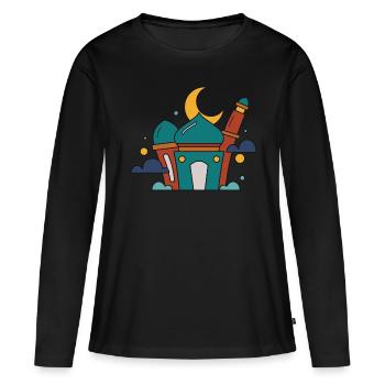 Ramadan Mubarak muslim islam Fasten moslem Allah - Frauen Premium Bio Langarmshirt - Schwarz - Vorne - Julia (174cm)