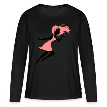girly de - T-shirt manches longues Premium bio Femme - noir - Devant - Julia (174cm)