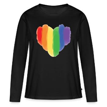 LGBT - T-shirt manches longues Premium bio Femme - noir - Devant - Julia (174cm)
