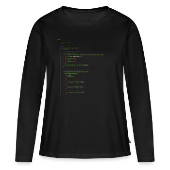 Programmation HTML. Chemise de ballot - T-shirt manches longues Premium bio Femme - noir - Devant - Julia (174cm)