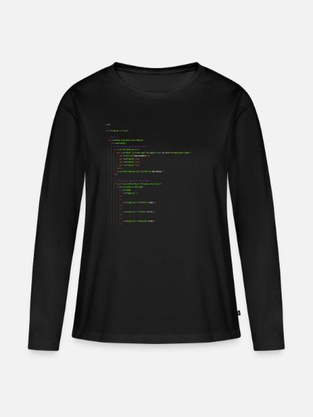 Html Programieren. Homepage Nerd Shirt - Frauen Premium Bio Langarmshirt - Schwarz