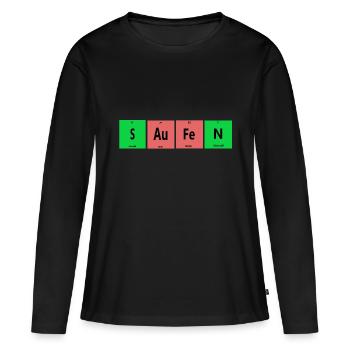 Saufen - Frauen Premium Bio Langarmshirt - Schwarz - Vorne - Julia (174cm)