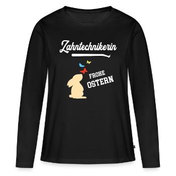 Zahntechnikerin Frohe Ostern Ostergeschenk Dentist - Frauen Premium Bio Langarmshirt - Schwarz - Vorne - Julia (174cm)