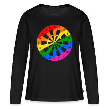 Rainbow Dartboard - Women's Premium Organic Long Sleeve Shirt - black - Front - Julia (174cm)