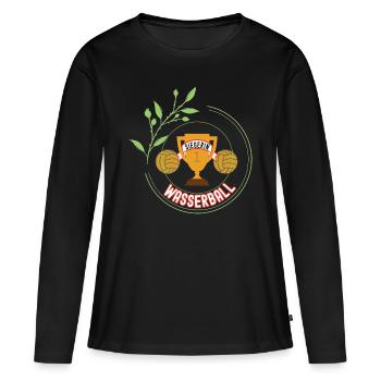 Wasserball Siegerin Gewinner Turnier Meisterschaft - Frauen Premium Bio Langarmshirt - Schwarz - Vorne - Julia (174cm)