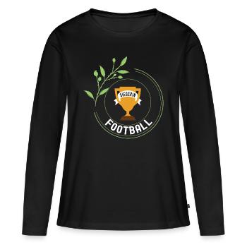 Football Siegerin Gewinner Turnier Meisterschaft - Frauen Premium Bio Langarmshirt - Schwarz - Vorne - Julia (174cm)