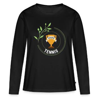Tennis Siegerin Gewinner Turnier Meisterschaft - Frauen Premium Bio Langarmshirt - Schwarz - Vorne - Julia (174cm)