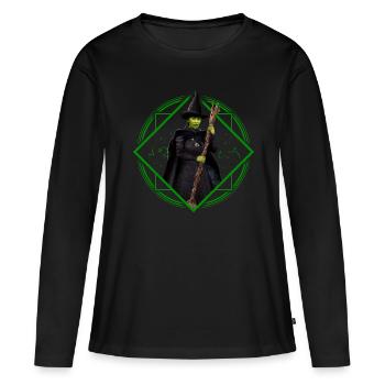 Wicked Design Elphaba Mystique Avec Baguette - T-shirt manches longues Premium bio Femme - noir - Devant - Julia (174cm)