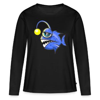 poisson lanterne - T-shirt manches longues Premium bio Femme - noir - Devant - Julia (174cm)