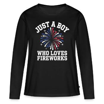 Pyrotechnie Feux d’artifice Pyrotechnie - T-shirt manches longues Premium bio Femme - noir - Devant - Julia (174cm)