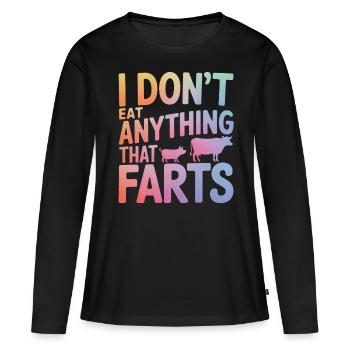 Végétarien Végétalien Végétarien Végétarien - T-shirt manches longues Premium bio Femme - noir - Devant - Julia (174cm)