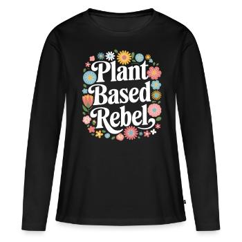 Végétarien Végétalien Végétarien Végétarien - T-shirt manches longues Premium bio Femme - noir - Devant - Julia (174cm)