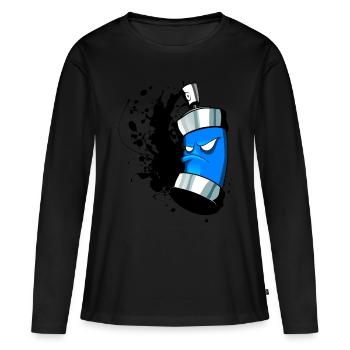 paint2 - Women's Premium Organic Long Sleeve Shirt - black - Front - Julia (174cm)